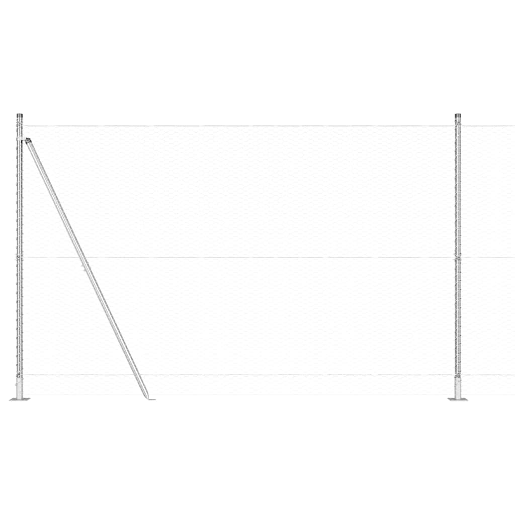 Recinzione con pali. Argento 1.5 x 25 m 3353811