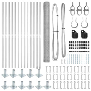 Recinzione con pali. Argento 1.5 x 25 m 3353811