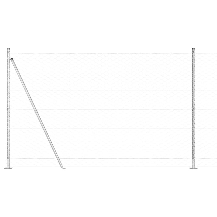 Recinzione con pali. Argento 1.6 x 25 m 3353817