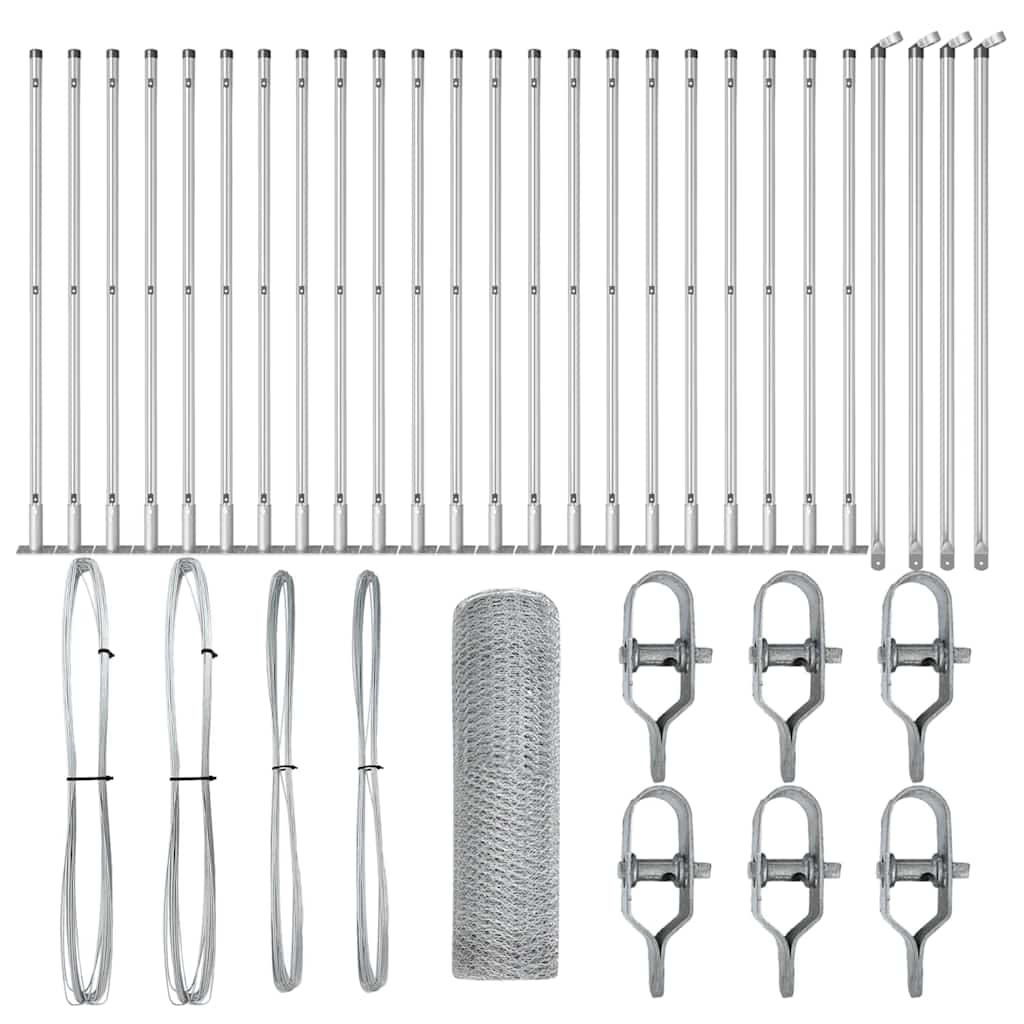 Recinzione con pali. Argento 0.5 x 50 m 3353823