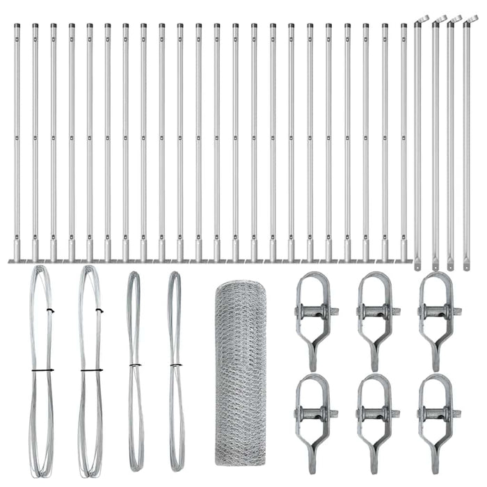 Recinzione con pali. Argento 0.5 x 50 m 3353823