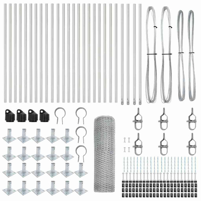 Recinzione con pali. Argento 0.5 x 50 m 3353823