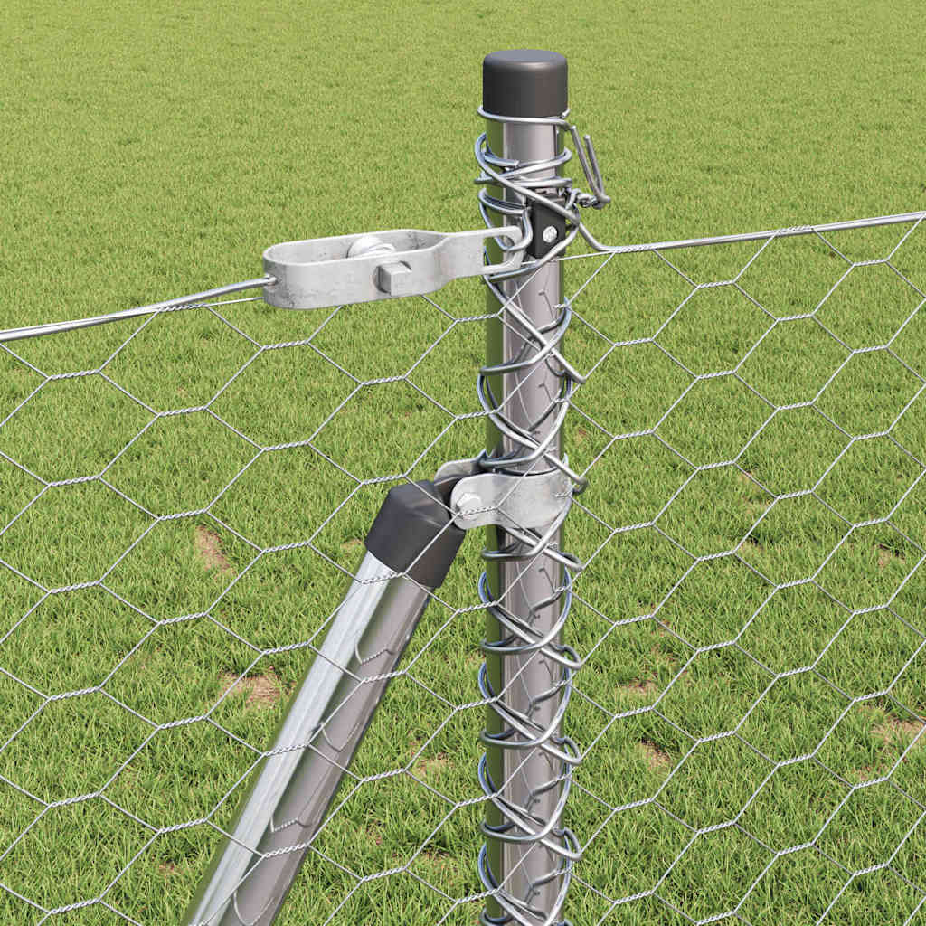 Recinzione con pali. Argento 0.8 x 50 m 3353832