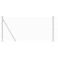 Recinzione con pali. Argento 1 x 50 m Acciaio rivestito in PVC 3353834