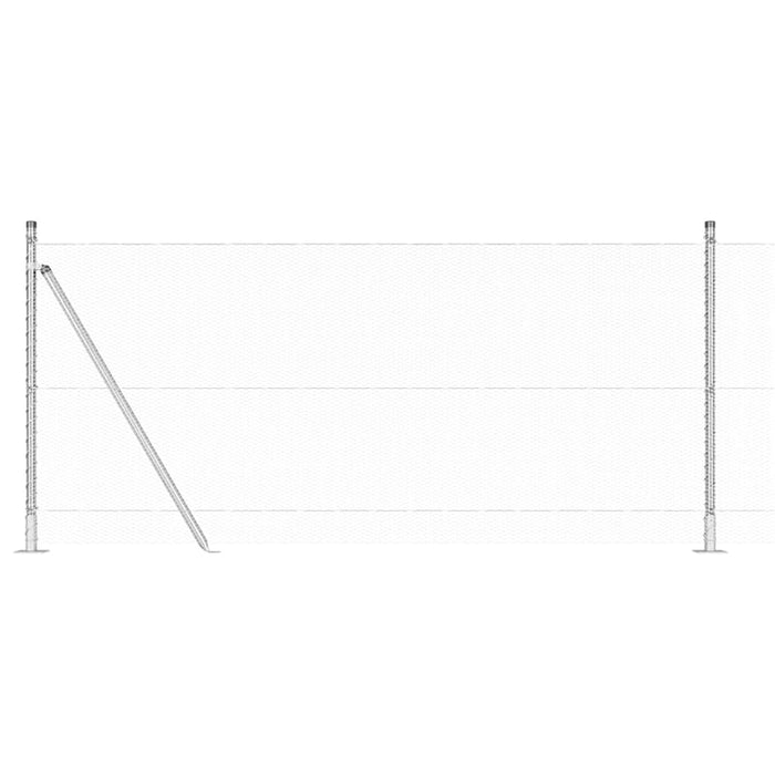 Recinzione con pali. Argento 1 x 50 m Acciaio rivestito in PVC 3353834