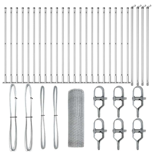 Recinzione con pali. Argento 1 x 50 m Acciaio rivestito in PVC 3353834