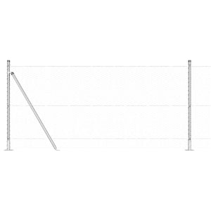 Recinzione con pali. Argento 1 x 50 m Acciaio rivestito in PVC 3353835