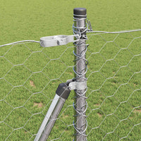 Recinzione con pali. Argento 1 x 50 m Acciaio rivestito in PVC 3353837