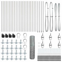 Recinzione con pali. Argento 1 x 50 m Acciaio rivestito in PVC 3353837