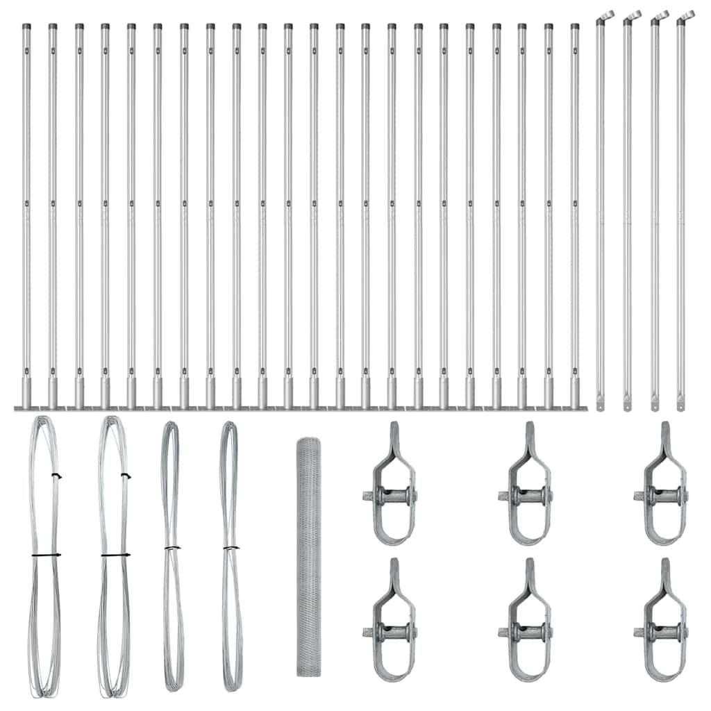 Recinzione con pali. Argento 1.4 x 50 m 3353843