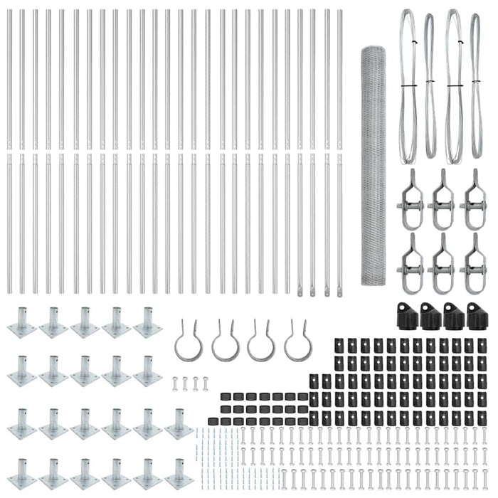 Recinzione con pali. Argento 1.4 x 50 m 3353843