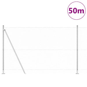 Recinzione con pali. Argento 1.4 x 50 m 3353843