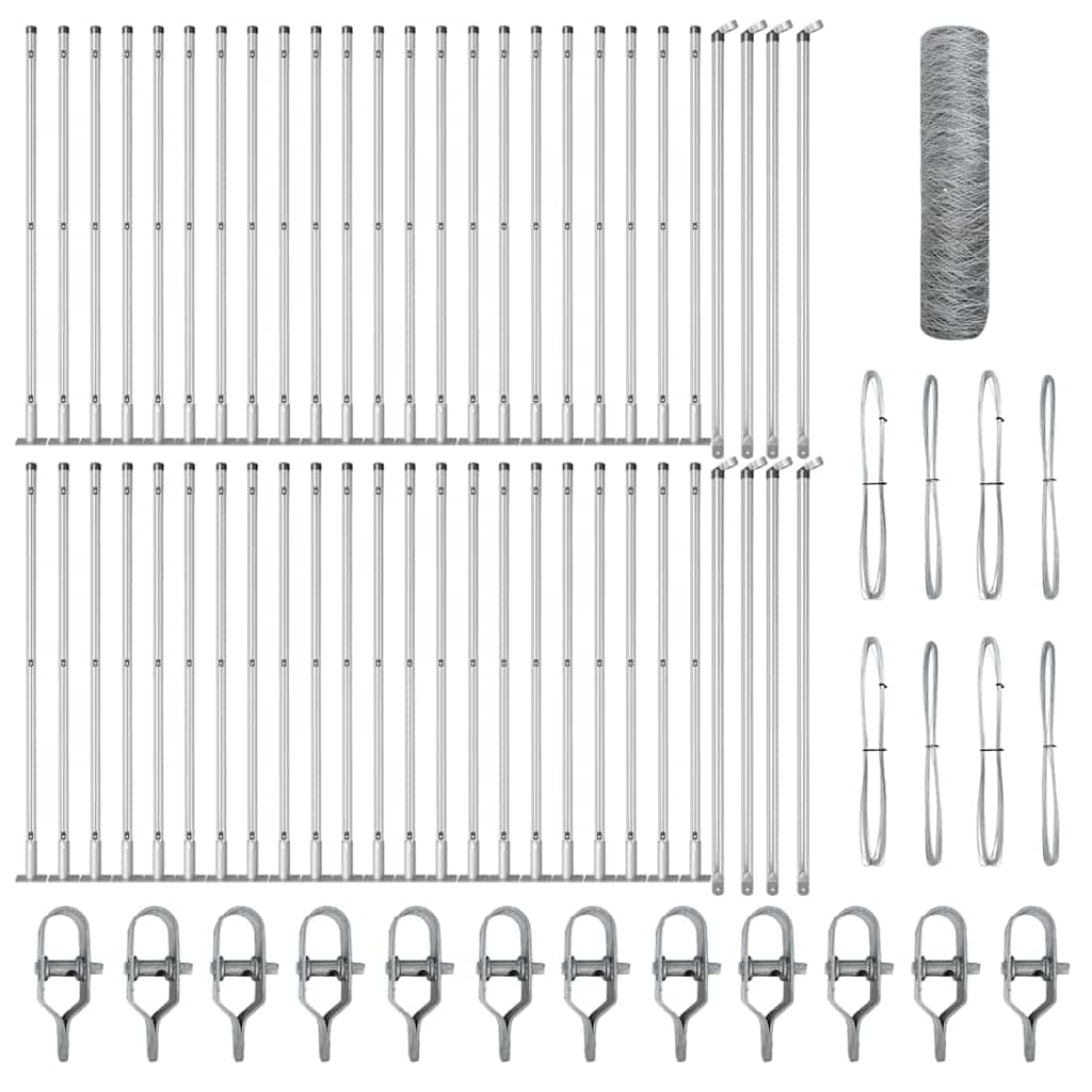 Recinzione con pali. Argento 0.5 x 100 m 3353860