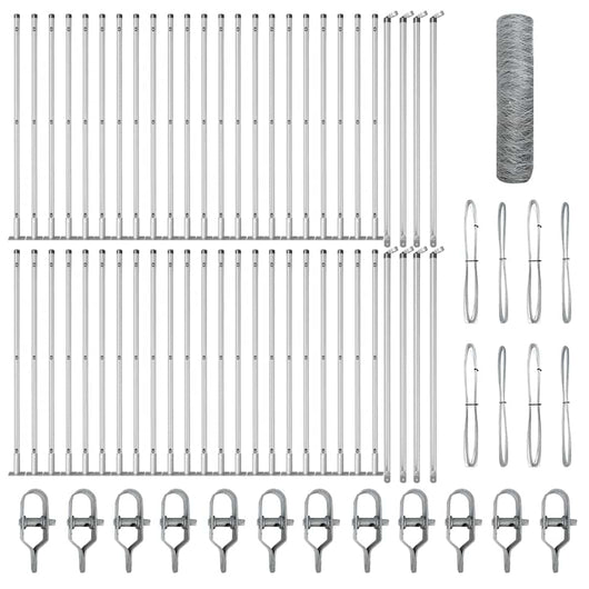 Recinzione con pali. Argento 0.5 x 100 m 3353860