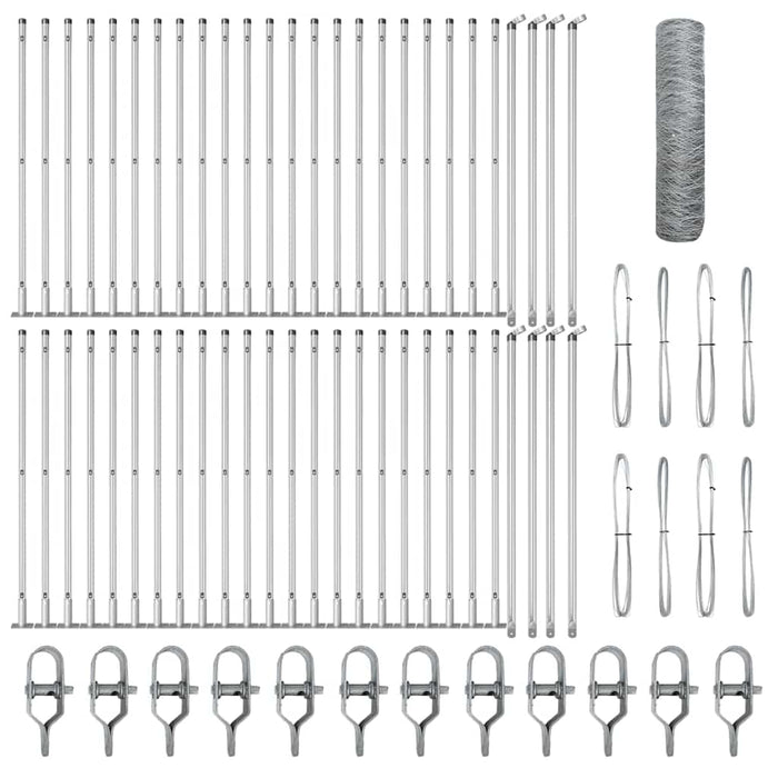 Recinzione con pali. Argento 0.5 x 100 m 3353860