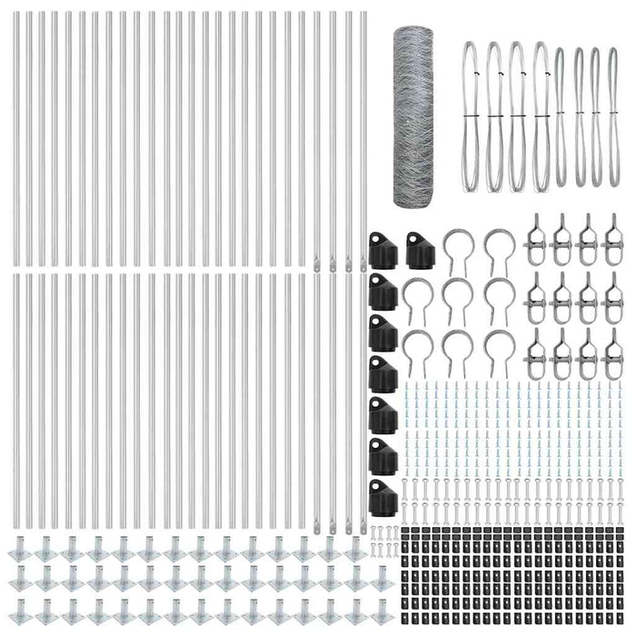 Recinzione con pali. Argento 0.5 x 100 m 3353860