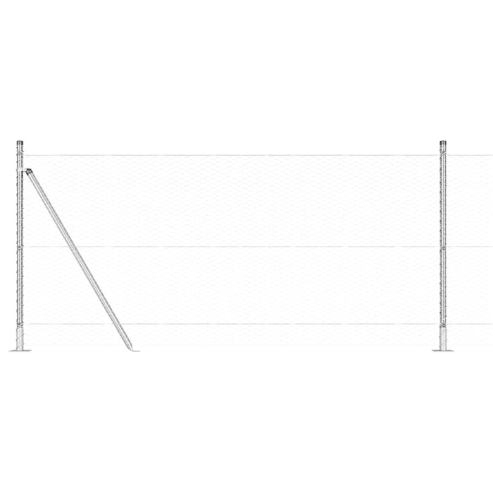 Recinzione con pali. Argento 0.8 x 100 m 3353867