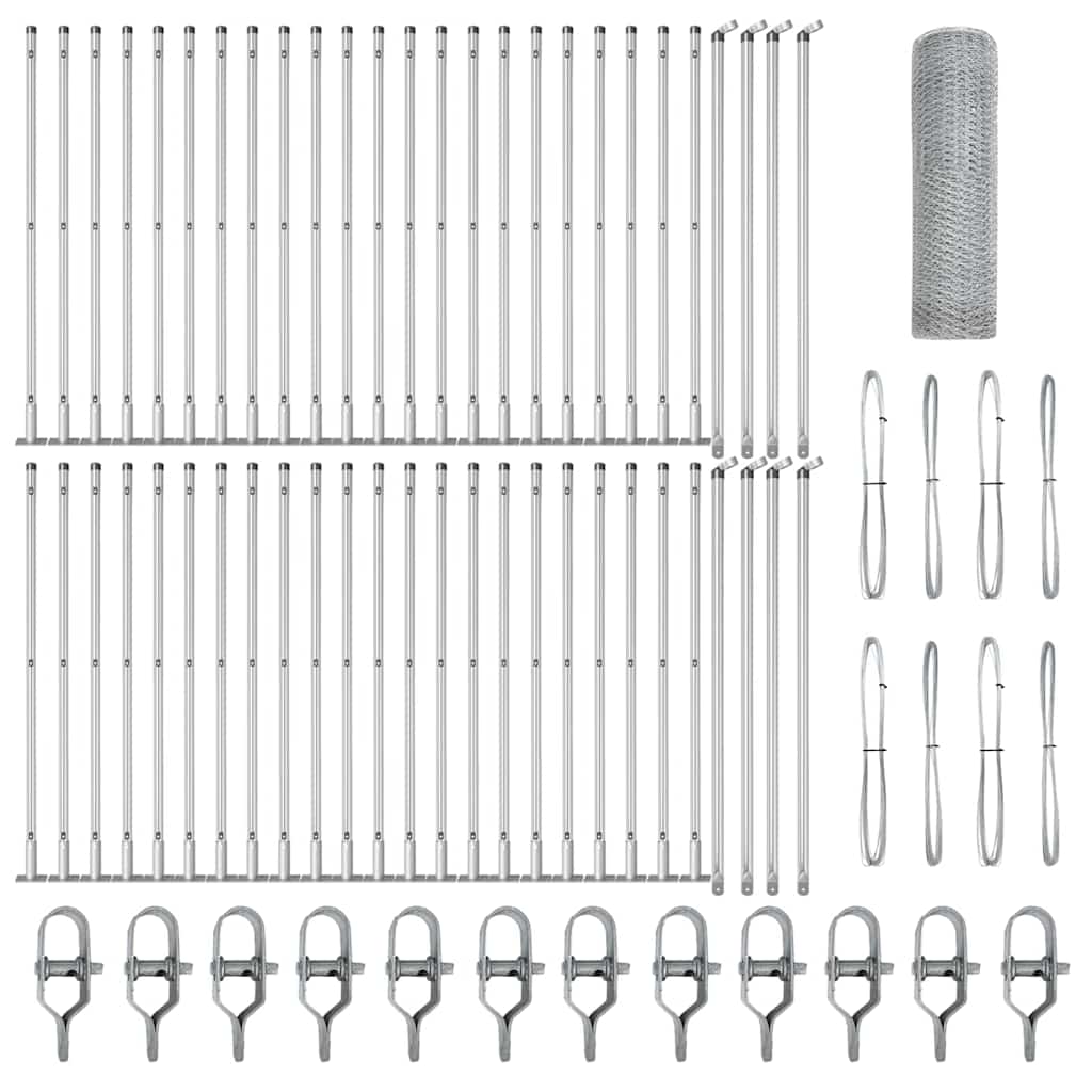 Recinzione con pali. Argento 0.8 x 100 m 3353867