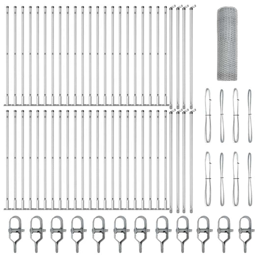 Recinzione con pali. Argento 0.8 x 100 m 3353867