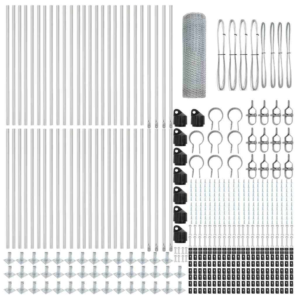 Recinzione con pali. Argento 0.8 x 100 m 3353867