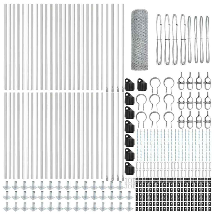 Recinzione con pali. Argento 0.8 x 100 m 3353867