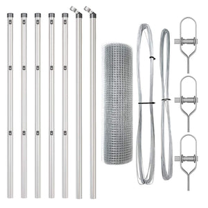 Recinzione con pali. Argento 0.5 x 10 m Acciaio 3351559