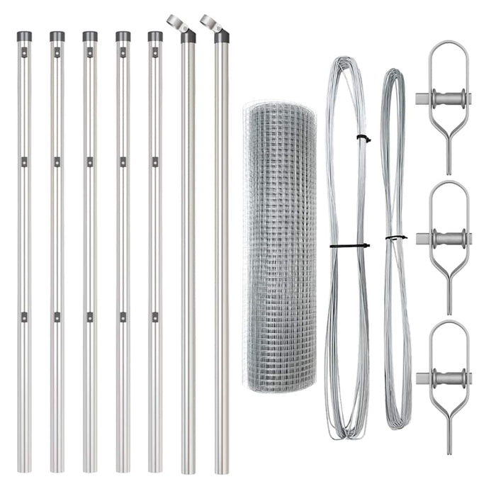 Recinzione con pali. Argento 0.5 x 10 m Acciaio 3351560