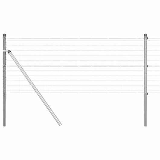 Recinzione con pali. Argento 0.6 x 10 m Acciaio 3351566