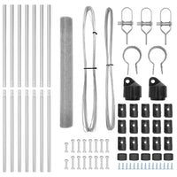 Recinzione con pali. Argento 1.2 x 10 m Acciaio 3351575