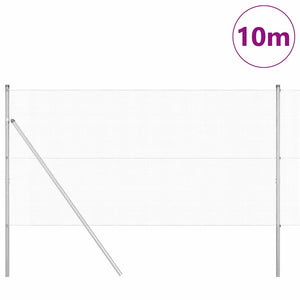 Recinzione con pali. Argento 1.2 x 10 m Acciaio 3351575