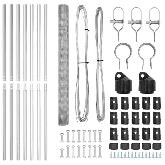 Recinzione con pali. Argento 1.5 x 10 m Acciaio 3351584