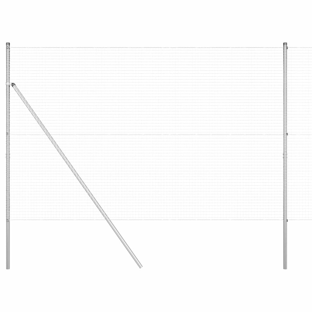 Recinzione con pali. Argento 1.5 x 10 m Acciaio 3351586