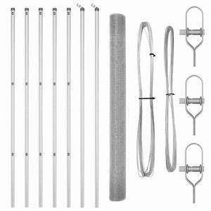 Recinzione con pali. Argento 1.5 x 10 m Acciaio 3351586