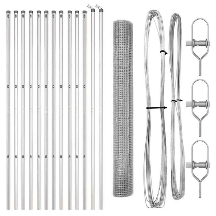Recinzione con pali. Argento 1 x 25 m Acciaio 3351608