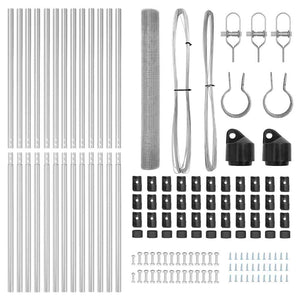 Recinzione con pali. Argento 1 x 25 m Acciaio 3351608