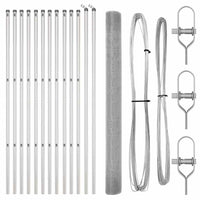 Recinzione con pali. Argento 1.5 x 25 m Acciaio 3351618