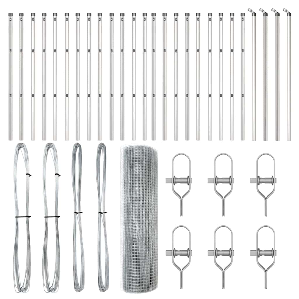 Recinzione con pali. Argento 0.4 x 50 m Acciaio 3351626