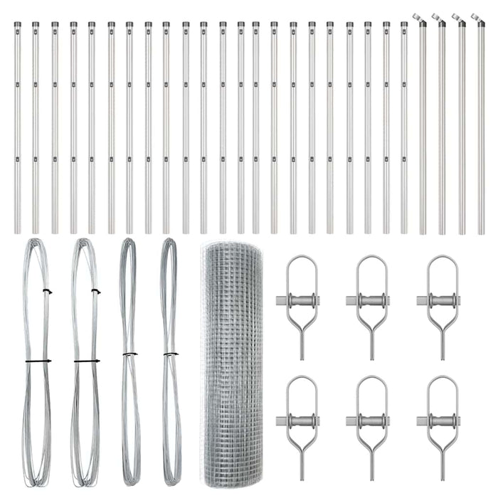 Recinzione con pali. Argento 0.5 x 50 m Acciaio 3351629