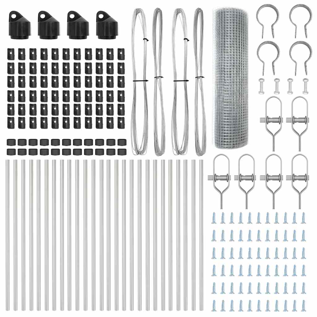 Recinzione con pali. Argento 0.8 x 50 m Acciaio 3351639