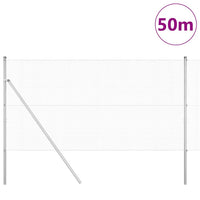 Recinzione con pali. Argento 1 x 50 m Acciaio 3351641