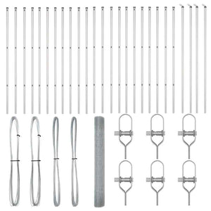 Recinzione con pali. Argento 1 x 50 m Acciaio 3351642