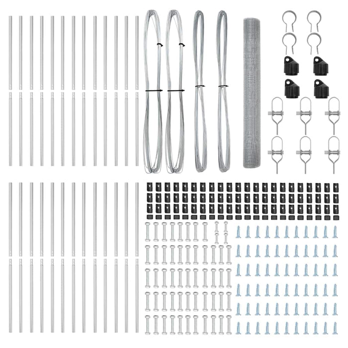 Recinzione con pali. Argento 1.2 x 50 m Acciaio 3351645