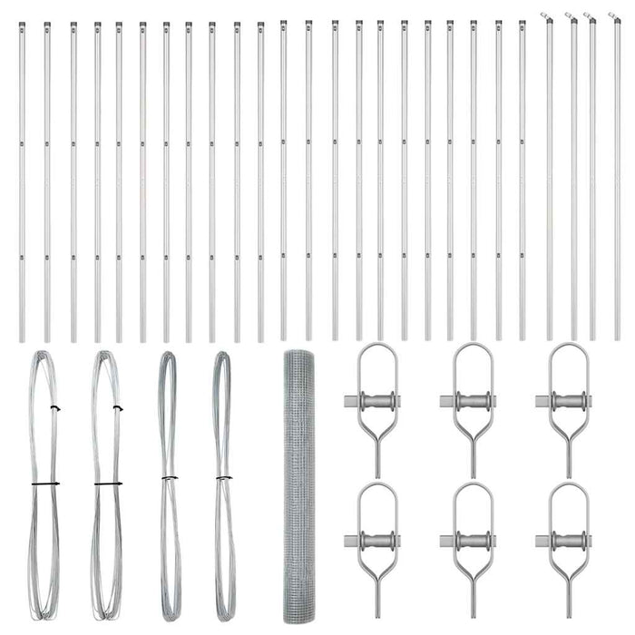 Recinzione con pali. Argento 1.4 x 50 m Acciaio 3351650