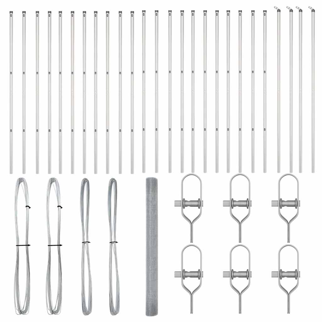 Recinzione con pali. Argento 1.6 x 50 m Acciaio 3351657