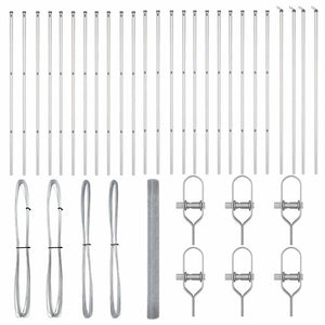 Recinzione con pali. Argento 1.6 x 50 m Acciaio 3351657