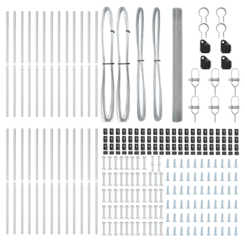 Recinzione con pali. Argento 1.6 x 50 m Acciaio 3351657