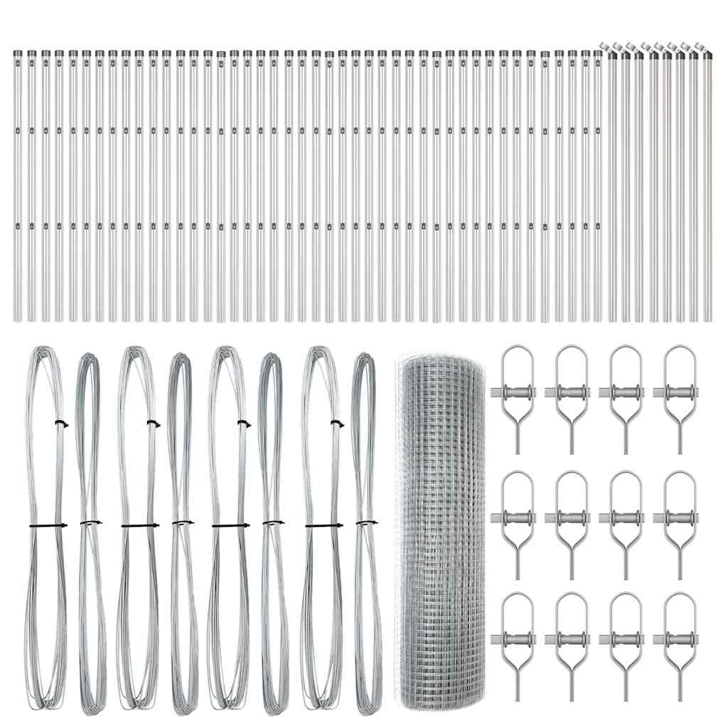 Recinzione con pali. Argento 0.4 x 100 m Acciaio 3351658