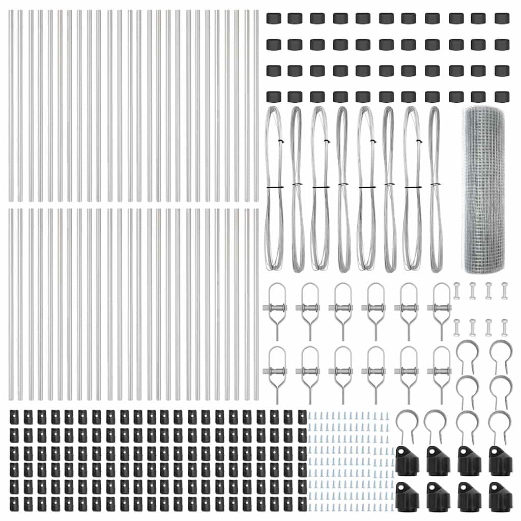 Recinzione con pali. Argento 0.8 x 100 m Acciaio 3351670