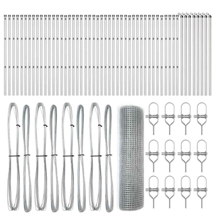 Recinzione con pali. Argento 0.8 x 100 m Acciaio 3351671