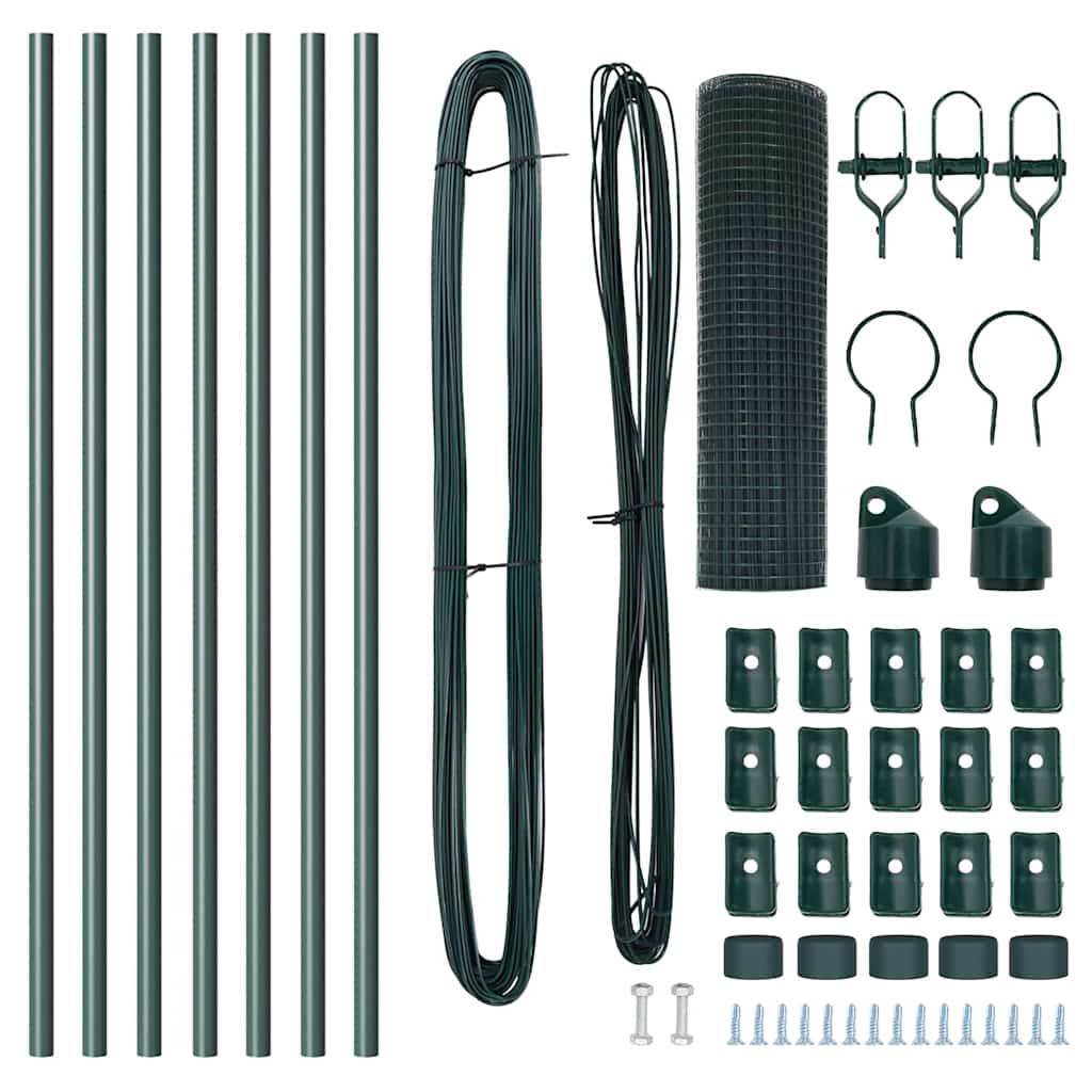 Recinzione con pali. Verde 0.8 x 10 m Acciaio 3351686